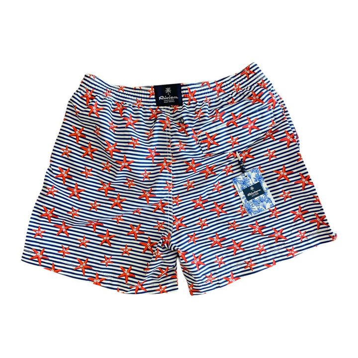 COSTUME RIGATO STELLE MARINE WHITE/BLU