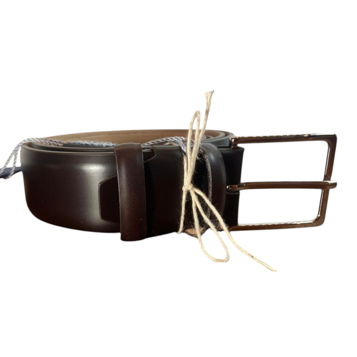 CINTURA VERA PELLE LASER TESTA MORO