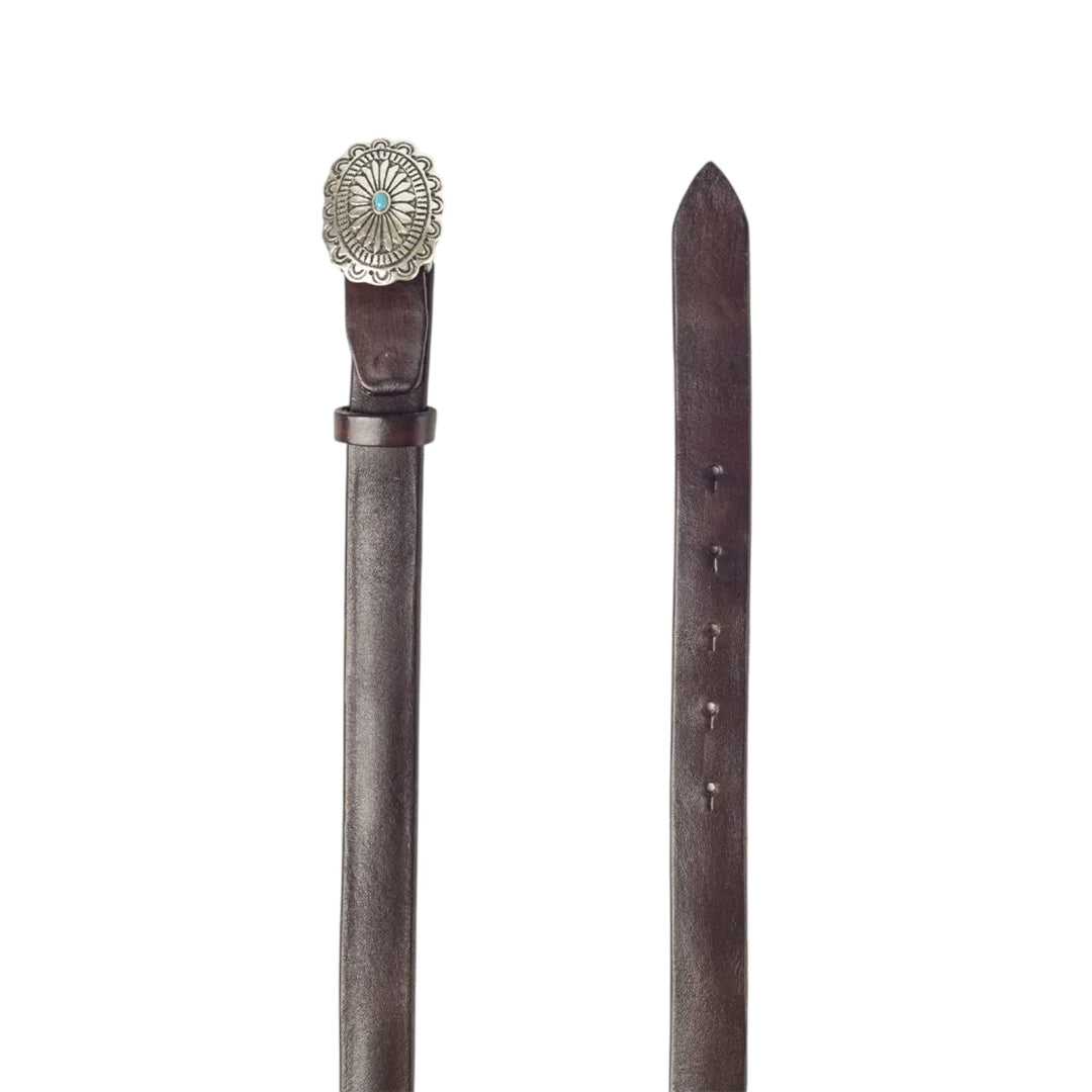 CINTA VERA PELLE FIBIA MARRONE