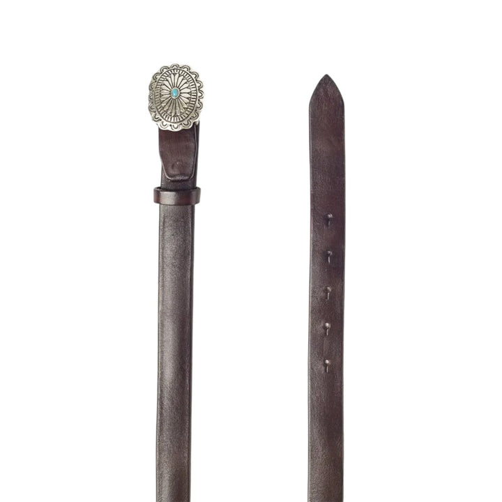 CINTA VERA PELLE FIBIA MARRONE