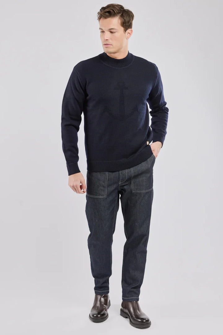 Pul col montant Ancre Navire Blu Marino