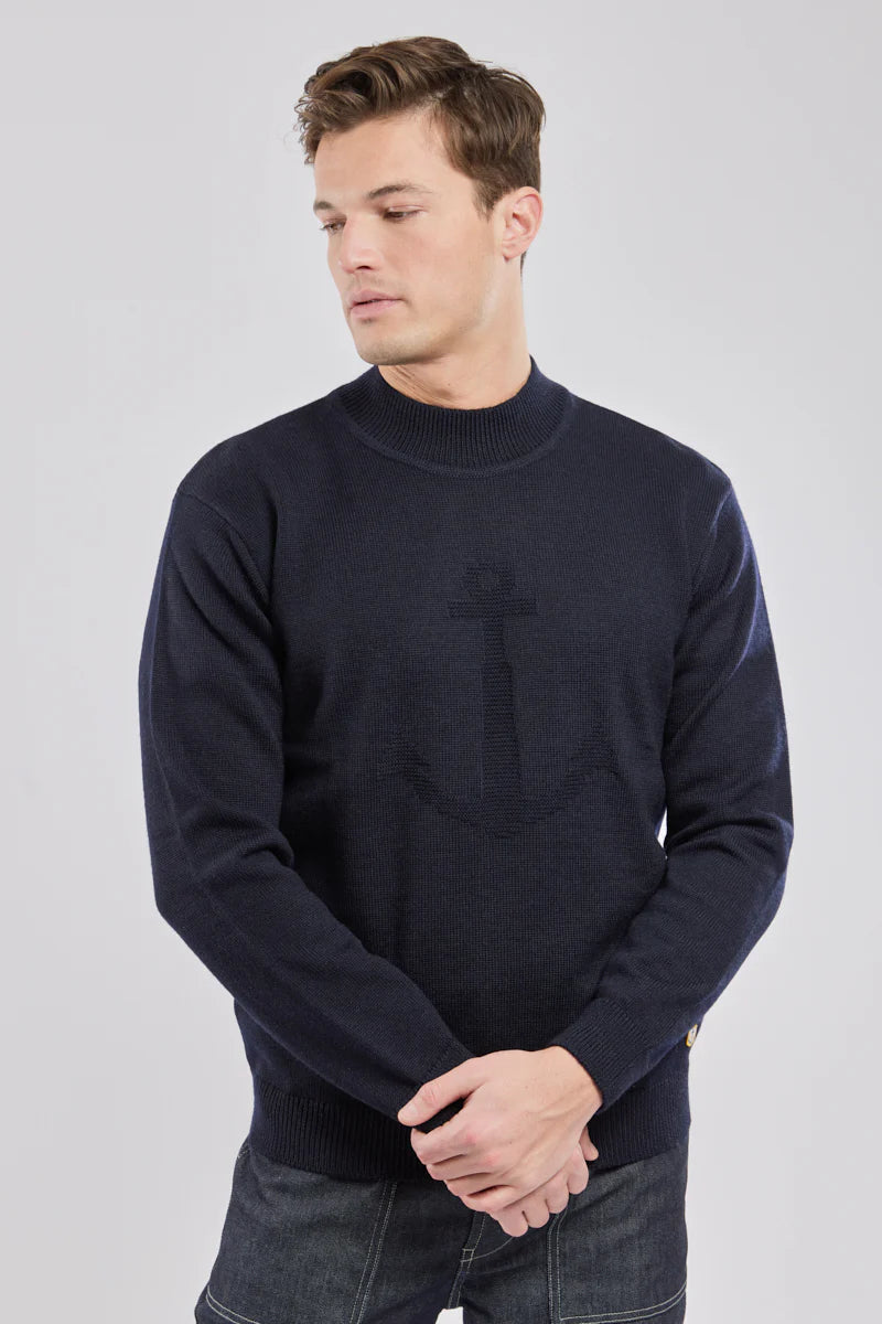 Pul col montant Ancre Navire Blu Marino