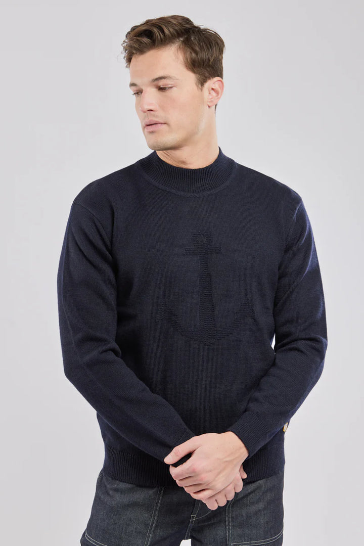 Pul col montant Ancre Navire Blu Marino