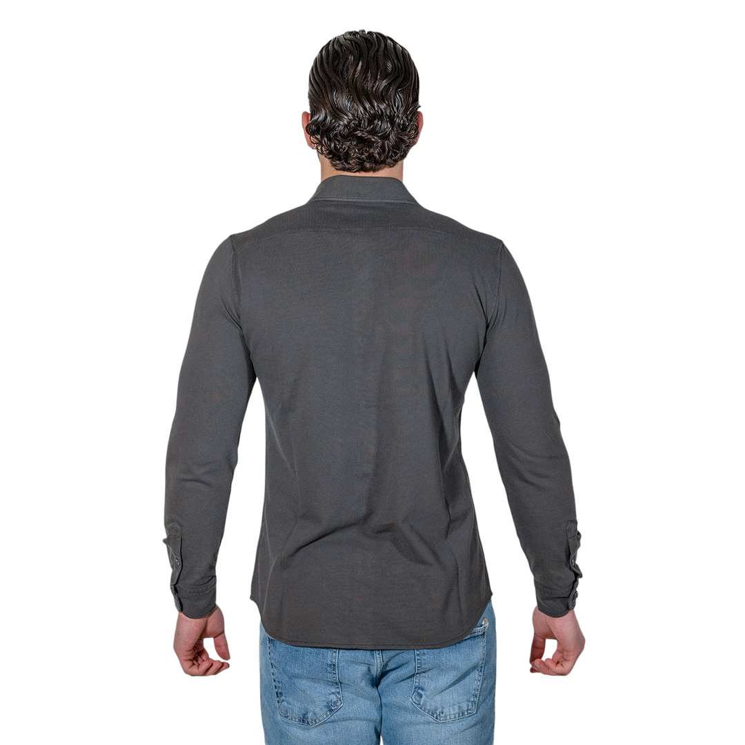 CAMICIA PIQUET Marrone