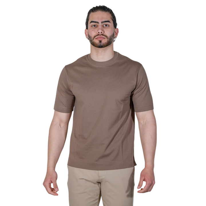 T-SHIRT PIQUET Marrone