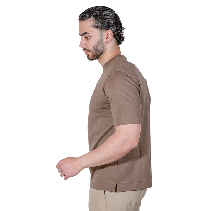 T-SHIRT PIQUET Marrone