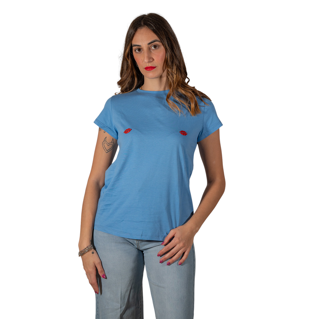 T-SHIRT AVEC BOUCHES BLUE SKY