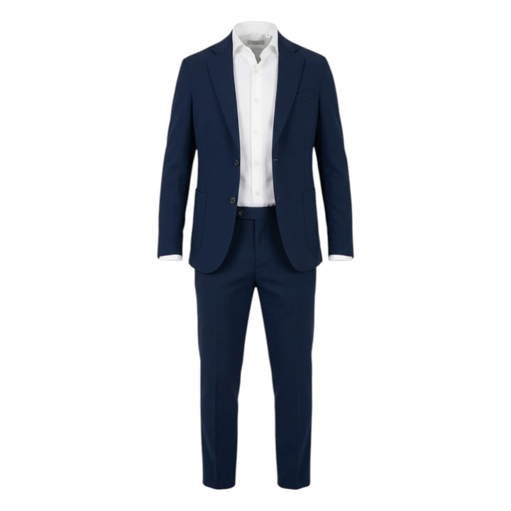 Vestido azul con estampado de panal y corte cómodo