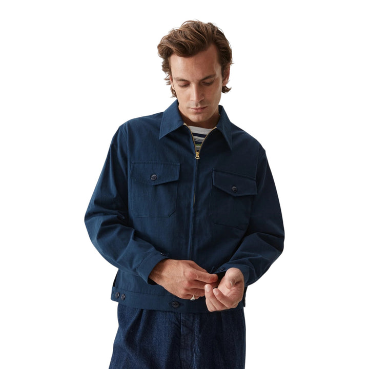 Albert Veste en coton bleu