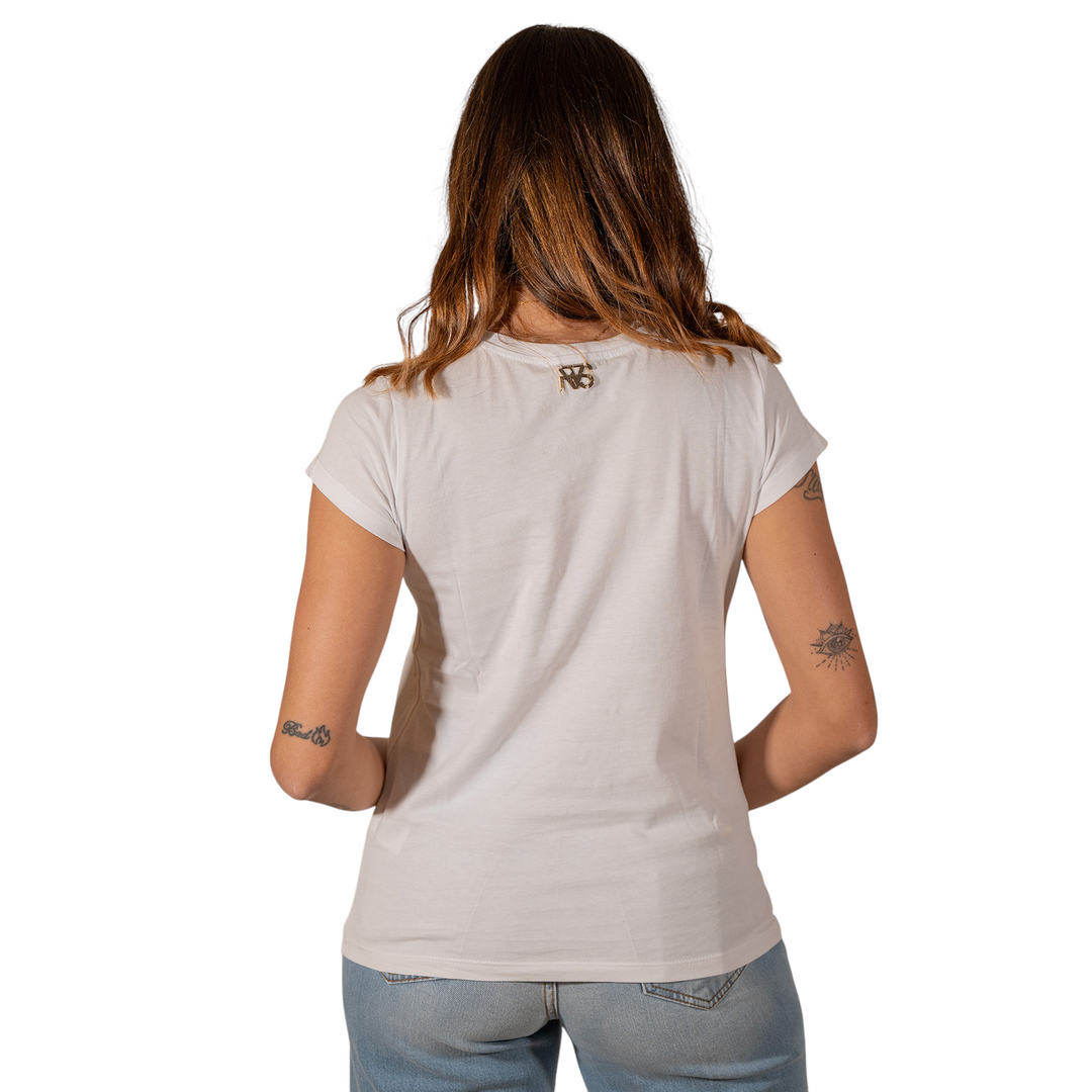 T-SHIRT CON BOCCHE OPTICAL WHITE