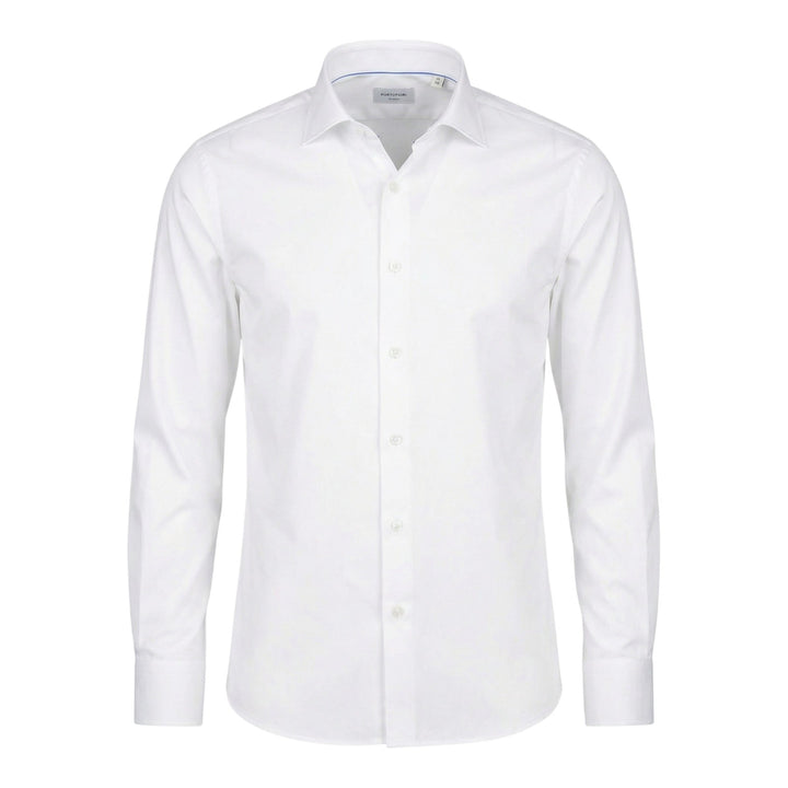 Camisa de manga larga Slim Fit sin planchar blanca