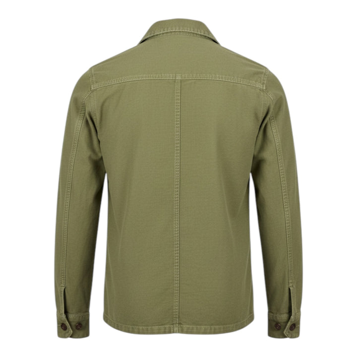 Camisa oversize de manga larga Acadia, mezcla de lino, estilo militar