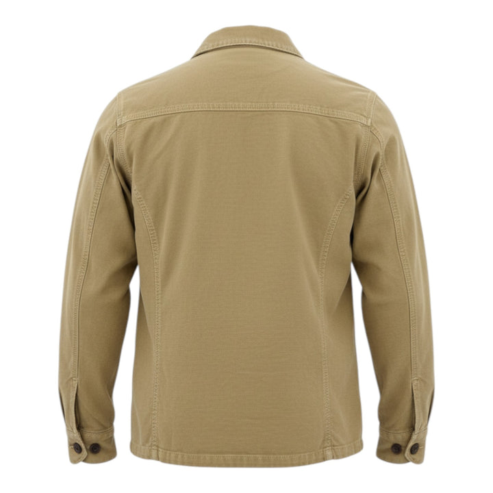 Camisa oversize de manga larga Acadia, mezcla de lino, color moka