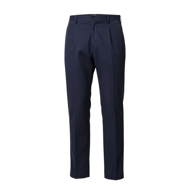 PANTALON EN COTON AVEC ÉLASTIQUE ET POCHES BLUES