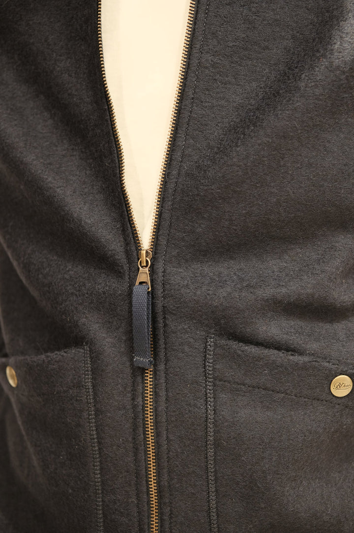 GILET EN LAINE VEST WOLF BLEU