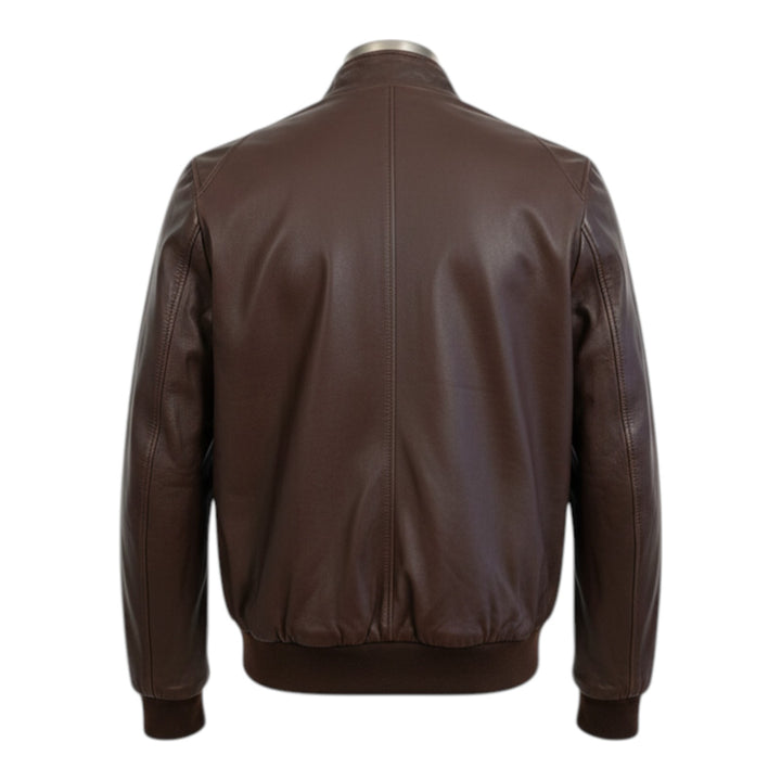 Chaqueta modelo Baracuta de piel auténtica marrón