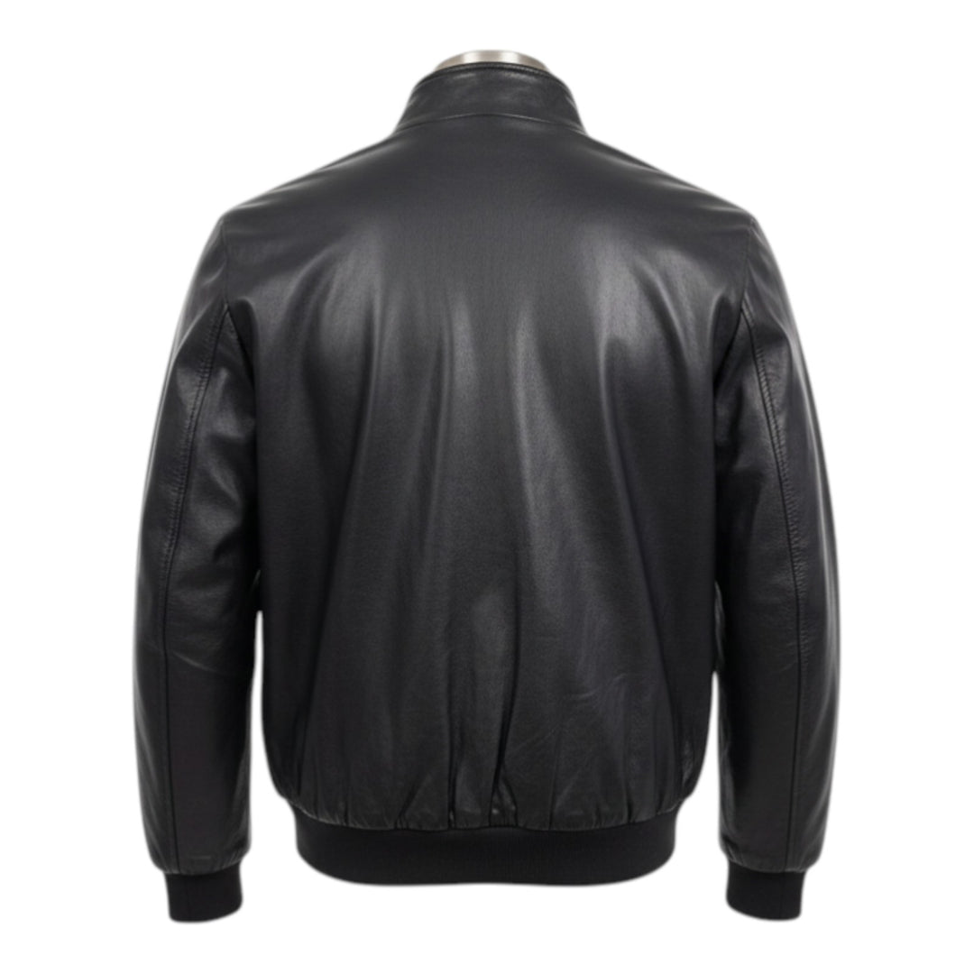 Chaqueta modelo Baracuta de piel auténtica negra