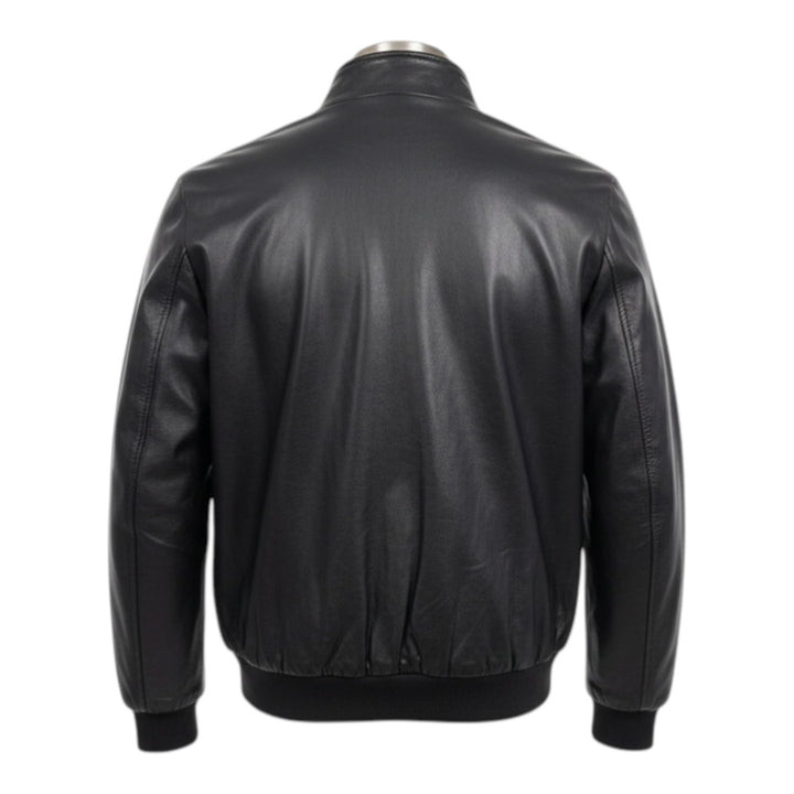 Chaqueta modelo Baracuta de piel auténtica negra