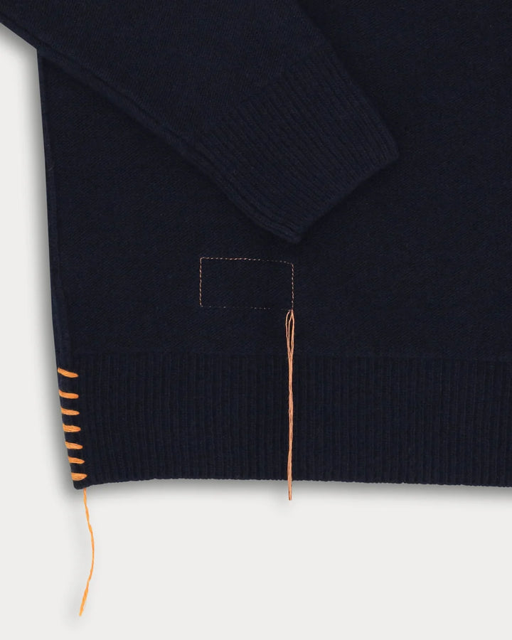 HARVARD MAGLIONE GIROCOLLO LANA MANICHE REGLAN NAVY