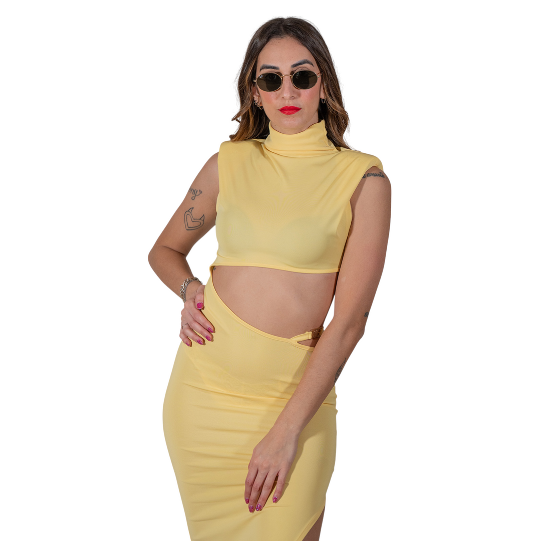 ABITO CUT OUT YELLOW