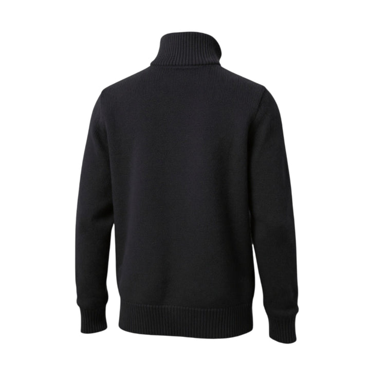 MAGLIONE ZIP FINEZZA 5 LANA MERINOS BLU