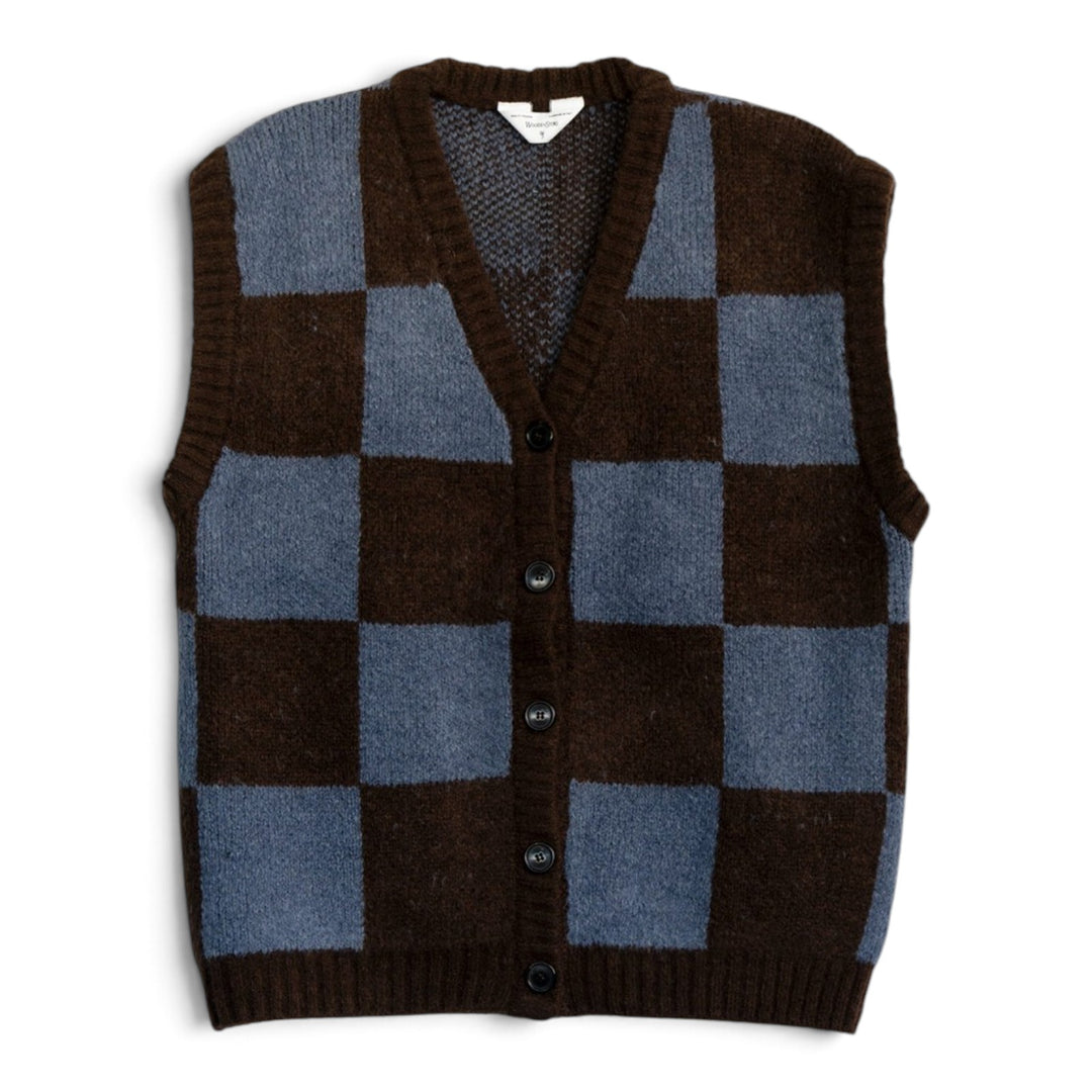 Gilet Kent Quadri Marrone