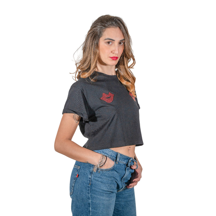 CROP ANIYE KISS BLACK