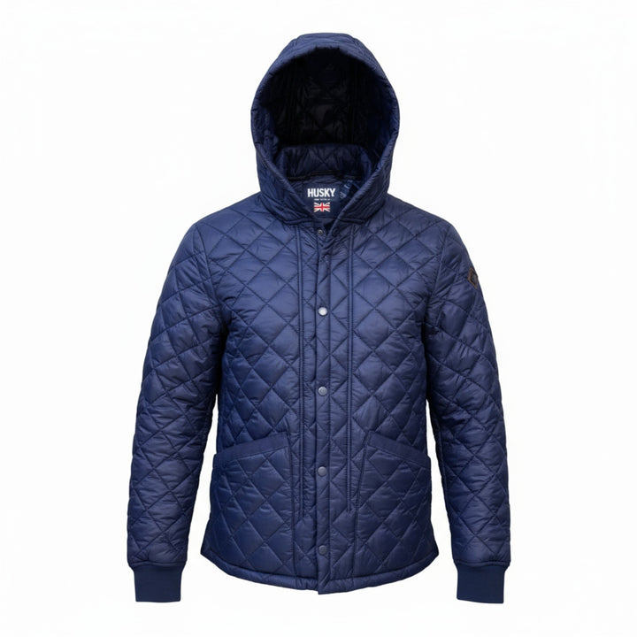 VESTE MATELASSÉE À CAPUCHE BLEUE