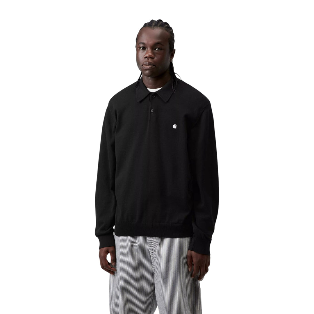 Polo Madison negro de manga larga