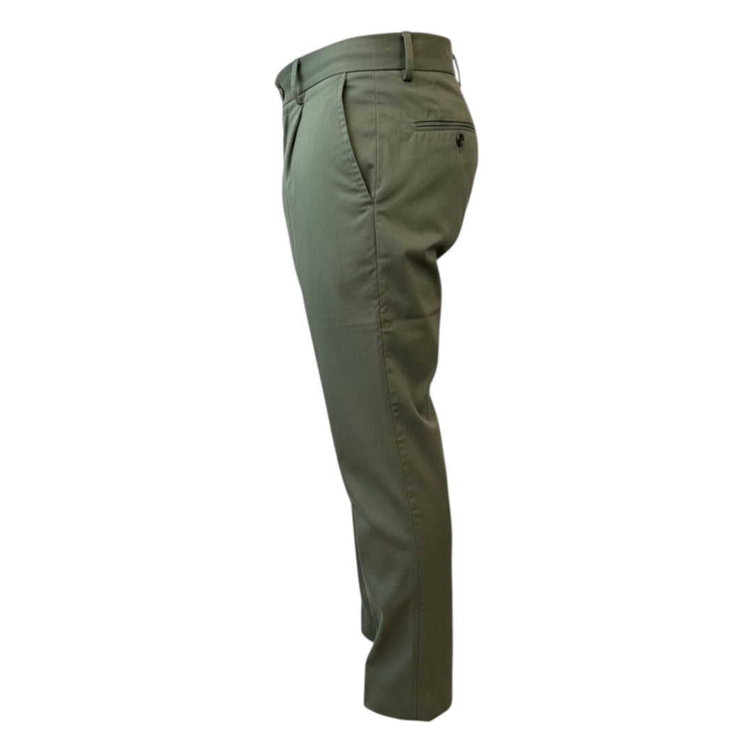 Pantalones ultraligeros con cintura elástica y pinzas, color verde militar