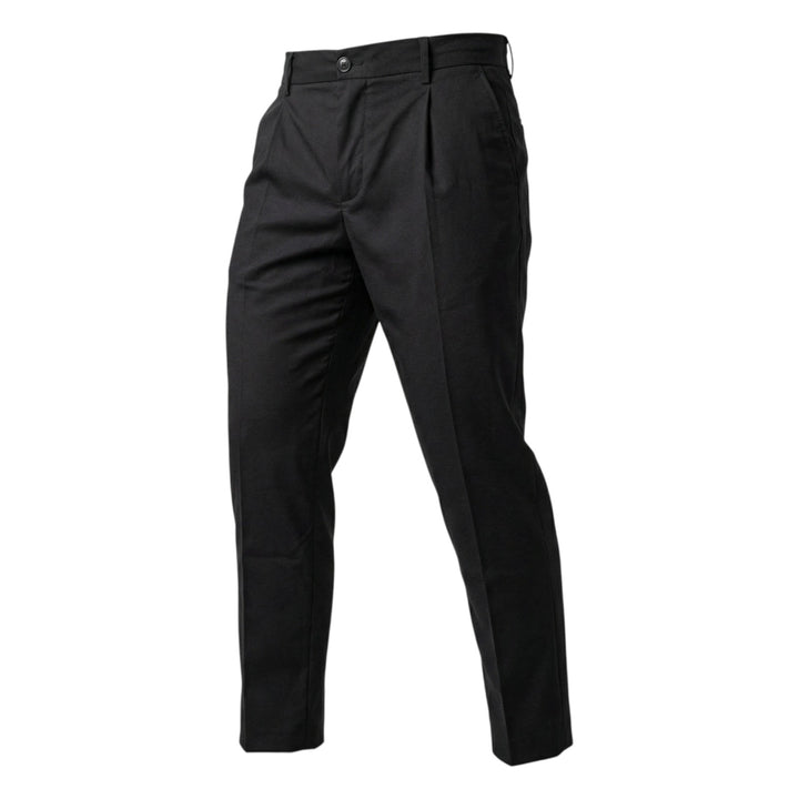 Pantalon à taille élastiquée et pinces, couleur Tasmania Black