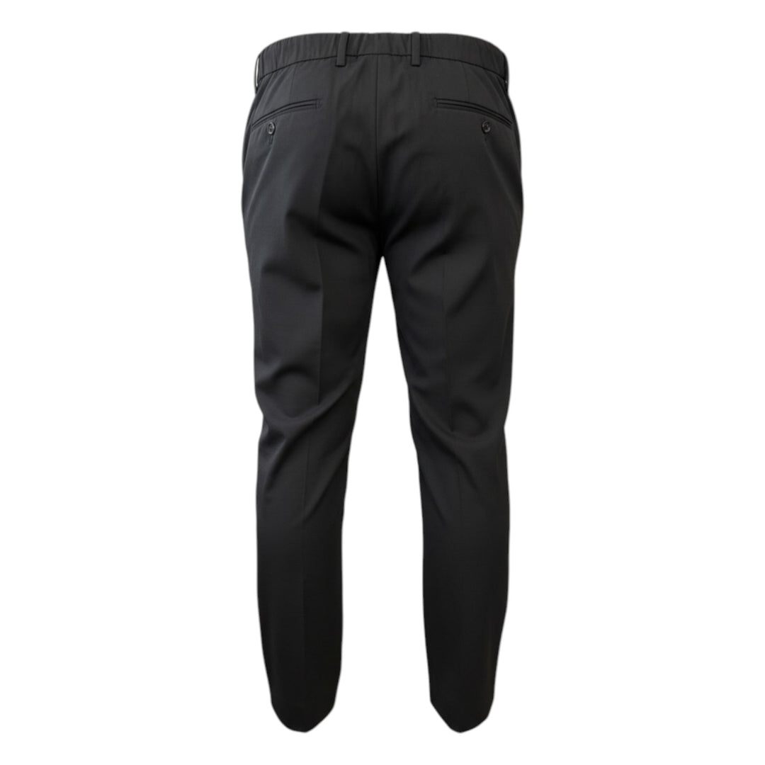 Pantalon à taille élastiquée et pinces, couleur Tasmania Black