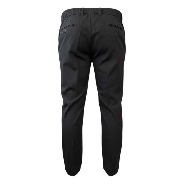 Pantalon à taille élastiquée et pinces, couleur Tasmania Black