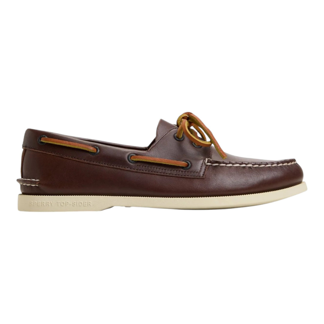 Chaussures bateau Authentic Original 2 œillets en cuir véritable marron