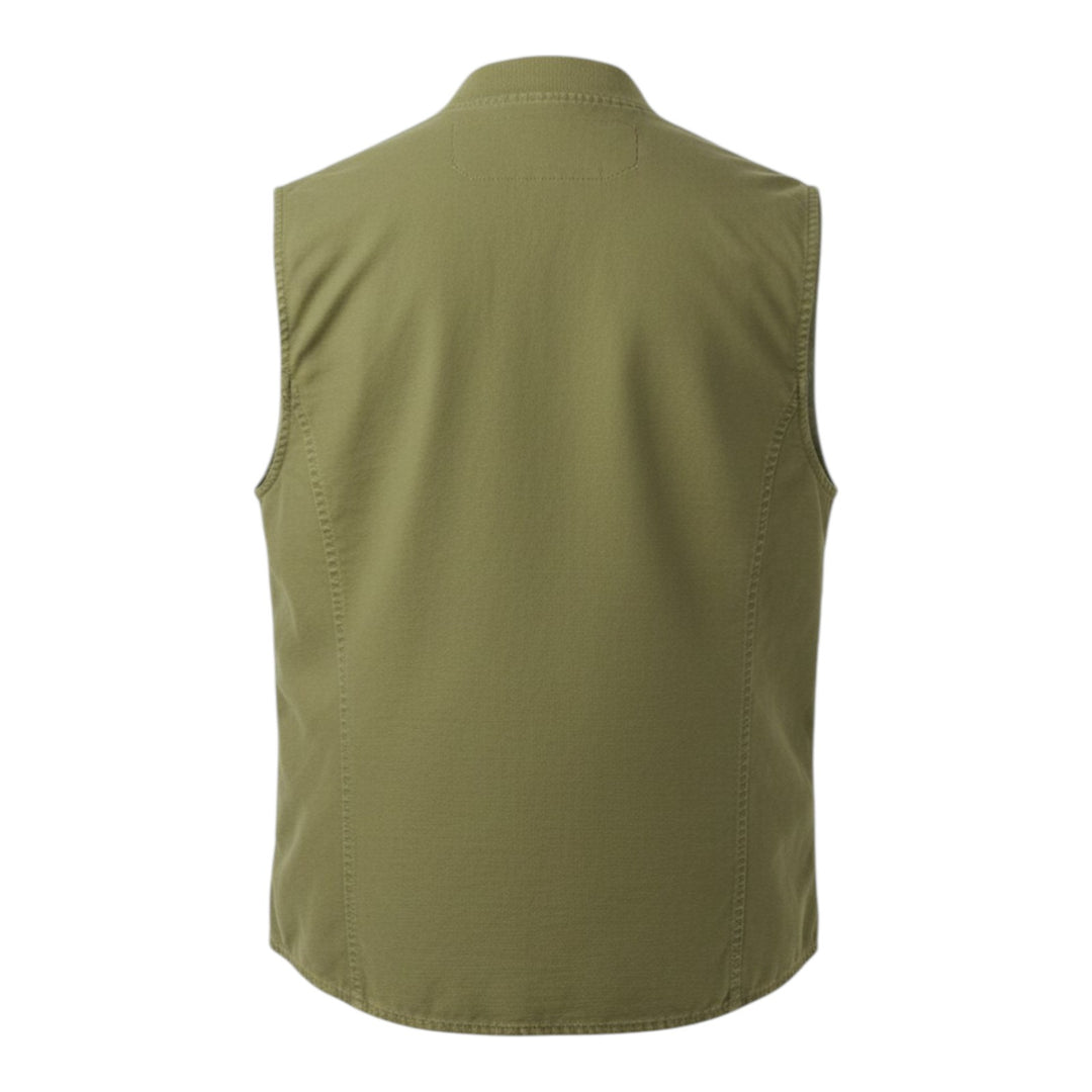 Haut sans manches Bear en lin mélangé style militaire