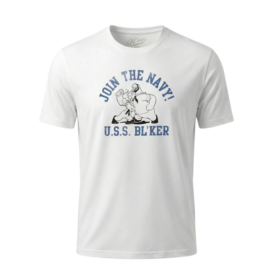 T-shirt à manches courtes avec motif « Join The Navy » blanc