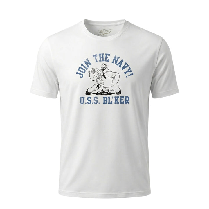T-shirt à manches courtes avec motif « Join The Navy » blanc