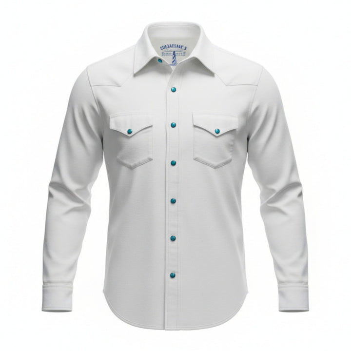 CHEMISE WESTERN OXFORD BLANCHE