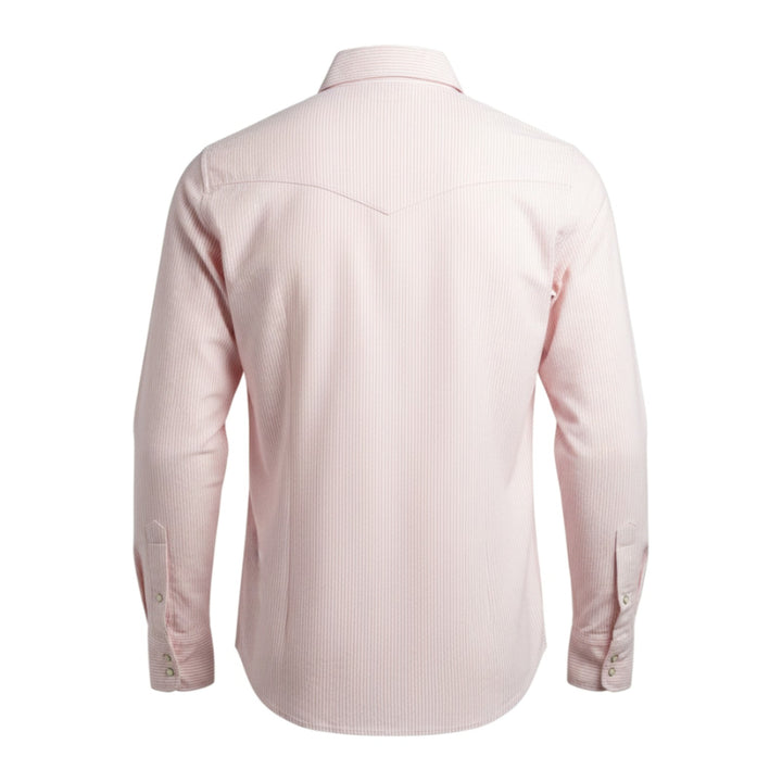 Camisa Oxford occidental Flagstaf a rayas blanco-rosa