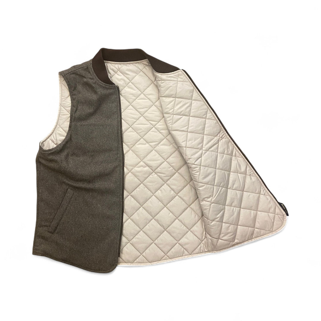 GILET IN LANA REVERSIBILE OWL MARRONE
