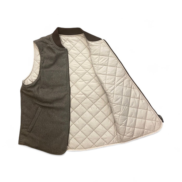 GILET IN LANA REVERSIBILE OWL MARRONE
