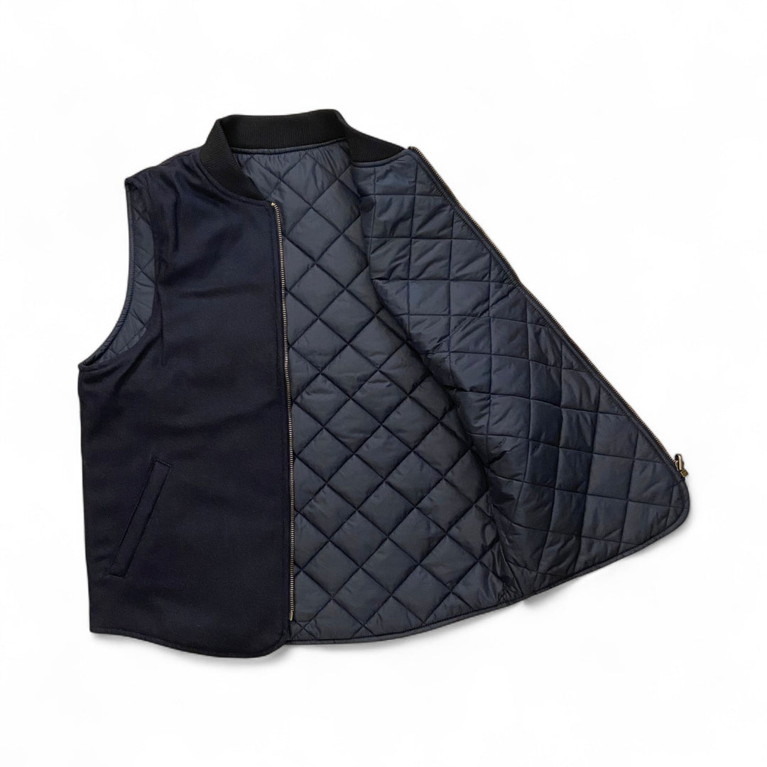 GILET IN LANA REVERSIBILE OWL NAVY