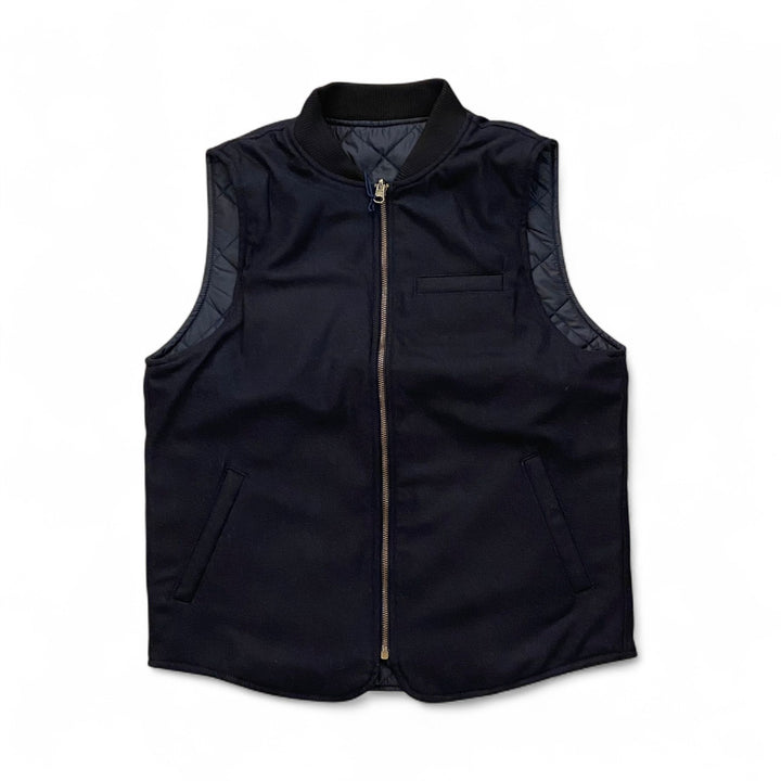 GILET IN LANA REVERSIBILE OWL NAVY