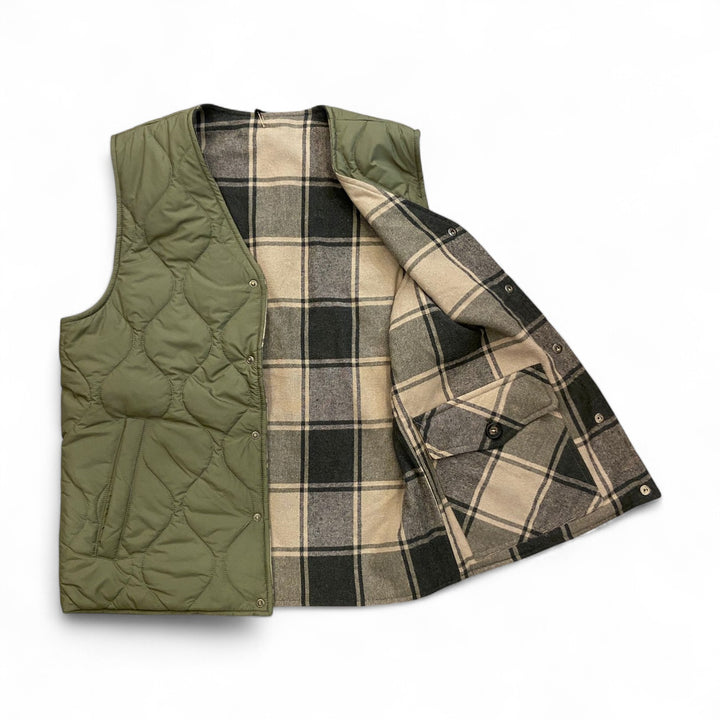 GILET TRAPUNTATO REVERSIBILE VERDE