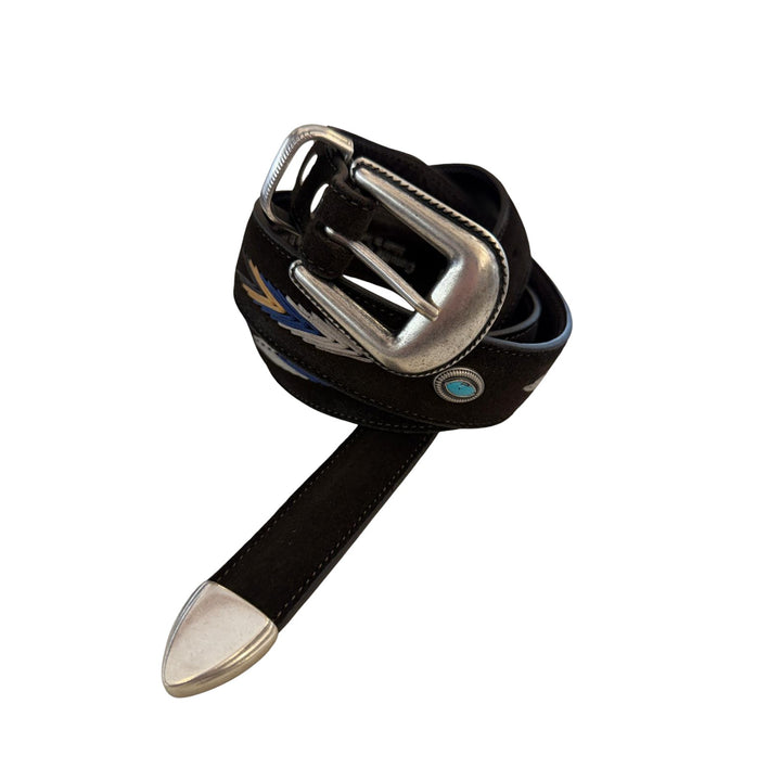 CINTURA IN PELLE SCAMOSCIATA TESTA DI MORO