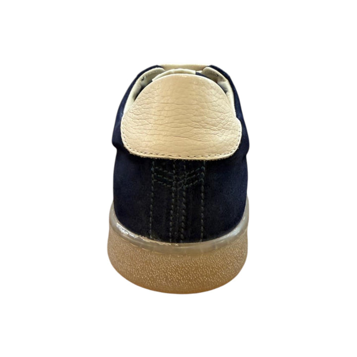 Sneakers in Vera Pelle Scamosciata Blu-Bianco