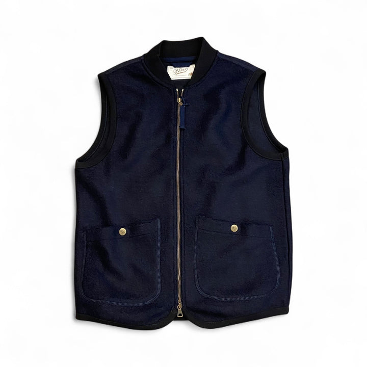 GILET EN LAINE VEST WOLF BLEU