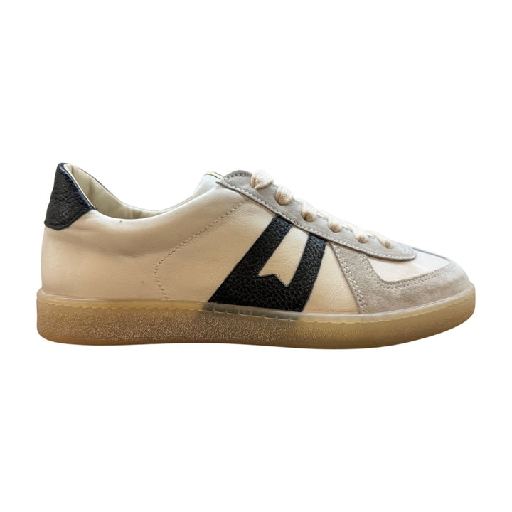 Sneakers in Vera Pelle Bianco-Nero