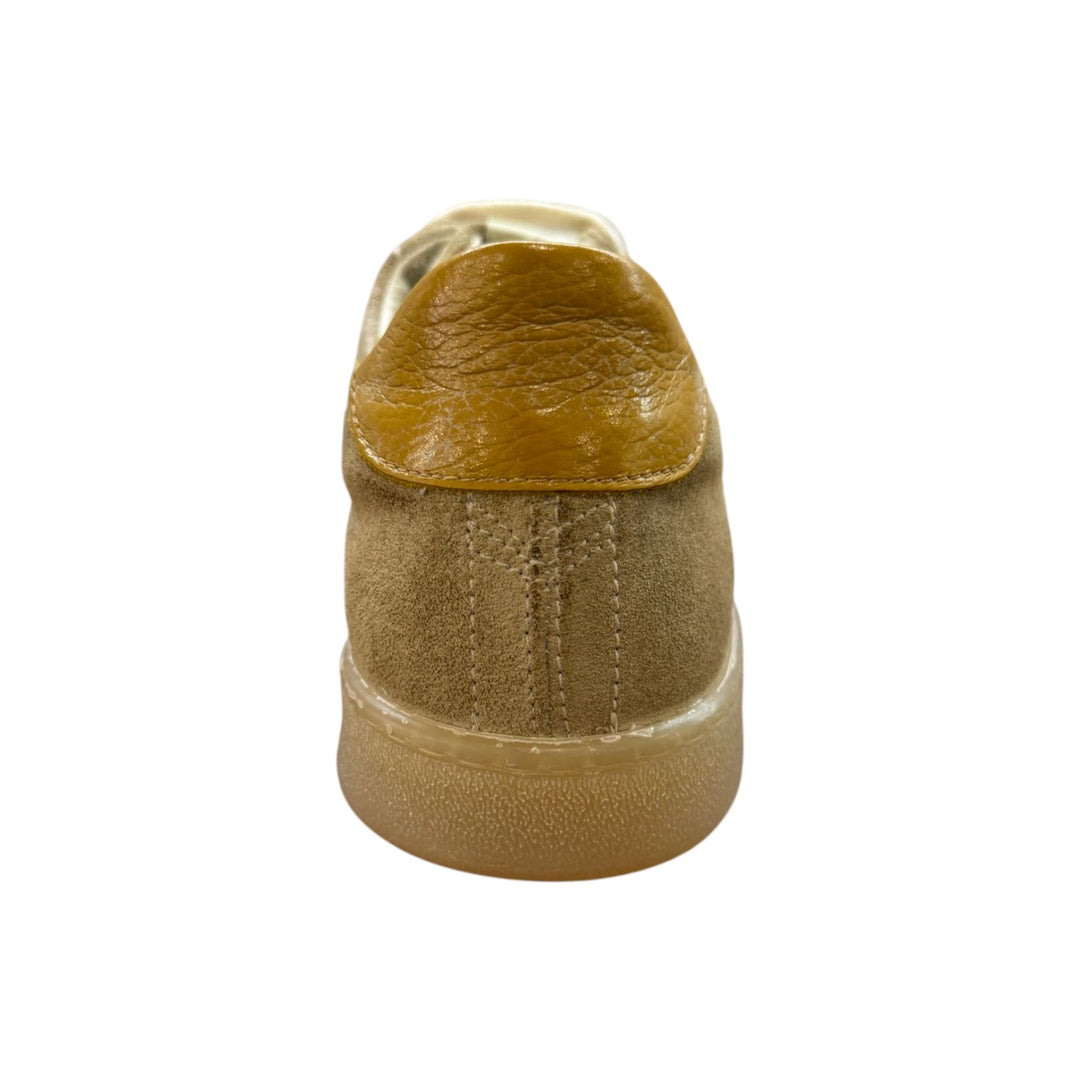 Sneakers in Vera Pelle Scamosciata Beige-Ocra