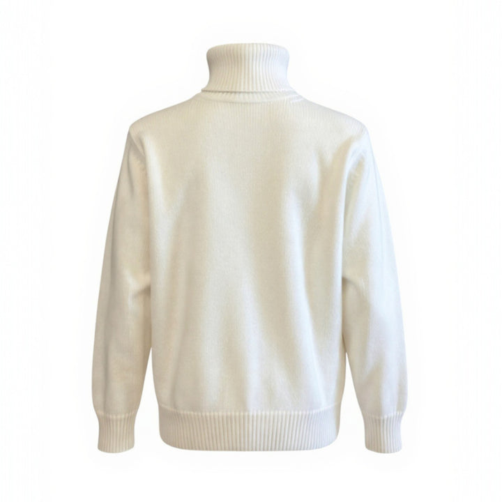 MAGLIONE COLLO ALTO FINEZZA 5 LANA MERINOS BIANCO